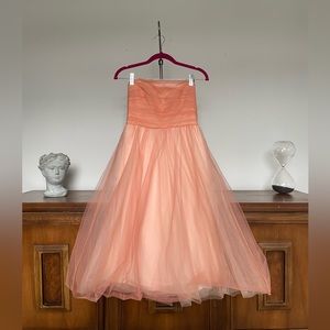 J. Crew Strapless Tulle Pleated Dress | Pale Blush | Size 2